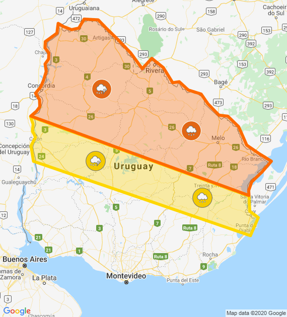 Alerta por tormentas fuertes Página Treinta y Tres pagina33