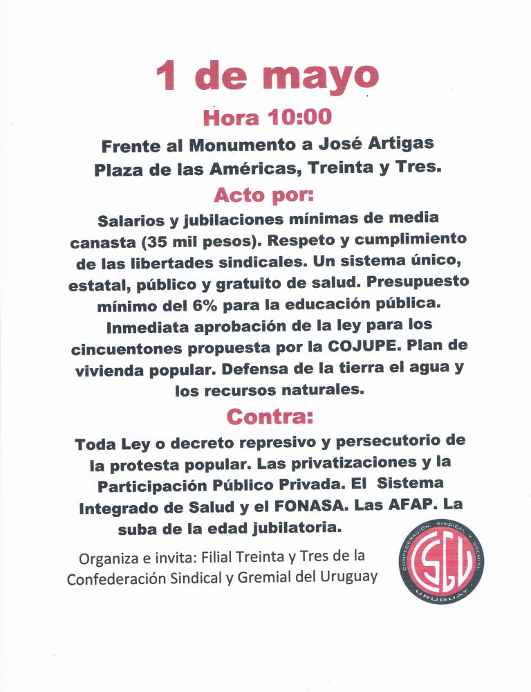 Afiche 1 de mayo 2017