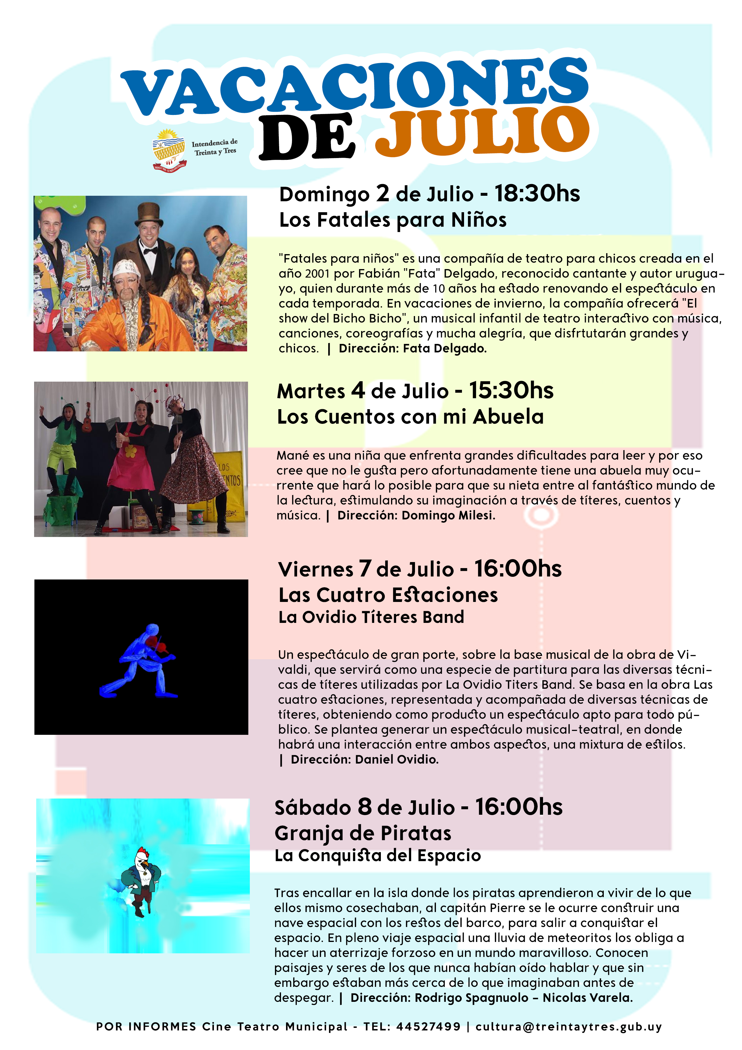 Afiche vacaciones julio