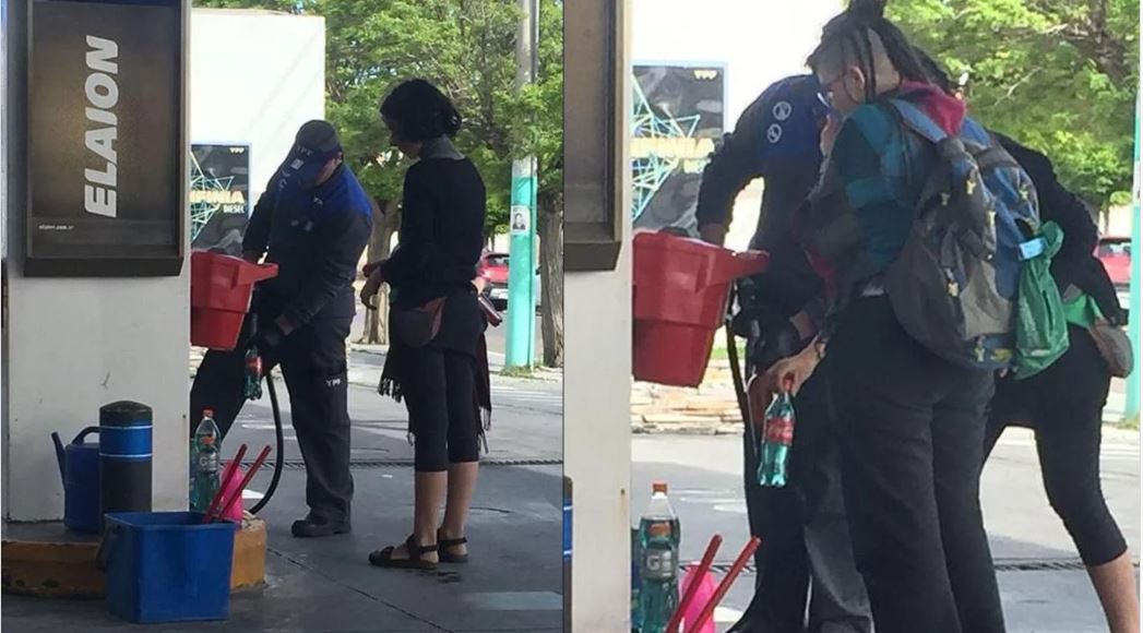 Estación de servicio -combustible en botella
