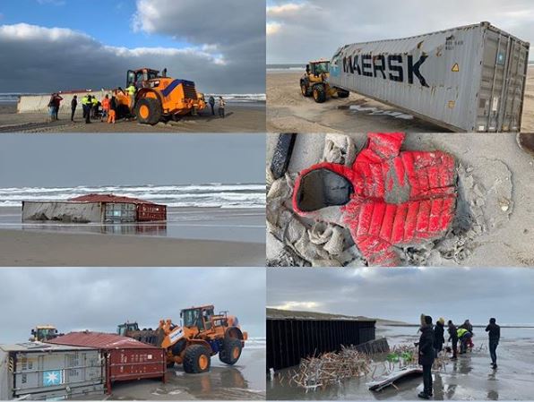 Contenedores en la playa