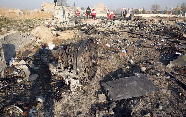 Avión derribado en Irán