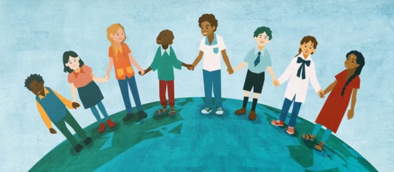 Niños tomados de la mano - escuelas del mundo