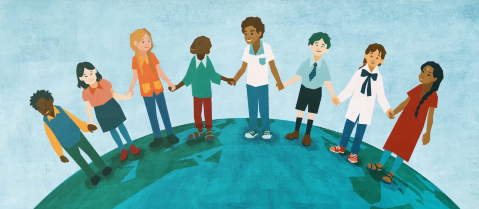 Niños tomados de la mano - escuelas del mundo