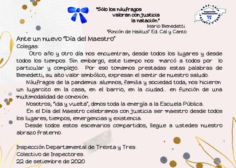 Saludo a los Maestros en su día