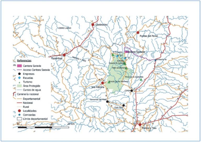 Mapa cantera Saravia