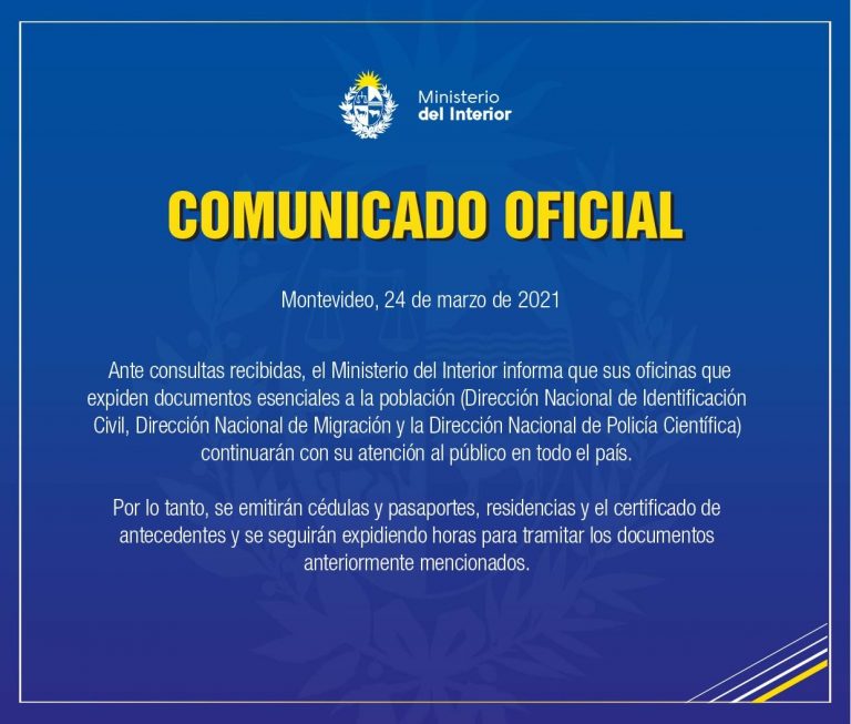 Comunicado MINTERIOR