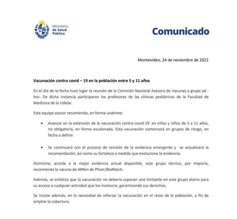 comunicado vacunas