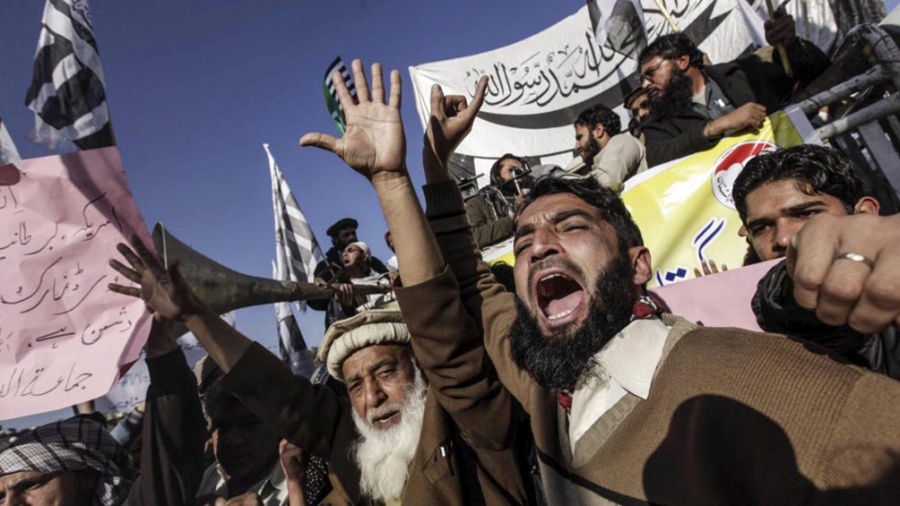 Manifestantes musulmanes